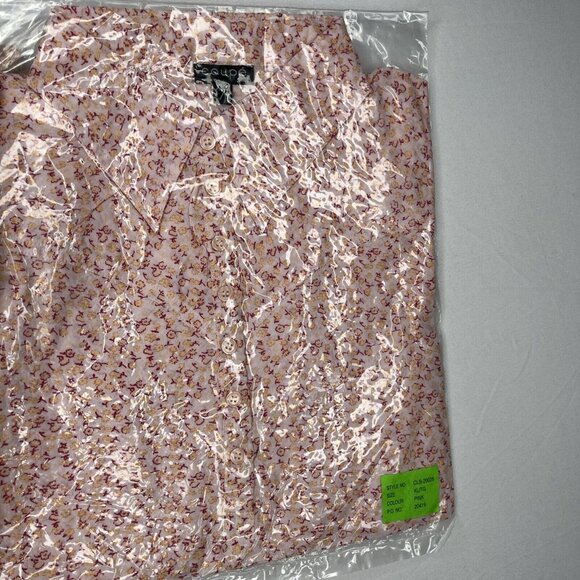 Coupé Womens Blouse Cotton Button Floral Pink Collared Shirt Size: Extra Large - Picture 7 of 8